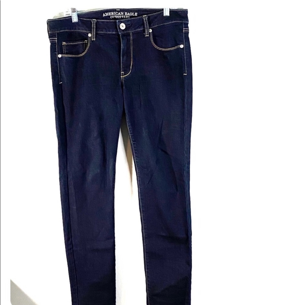 American eagle skinny super stretch dark wash 12